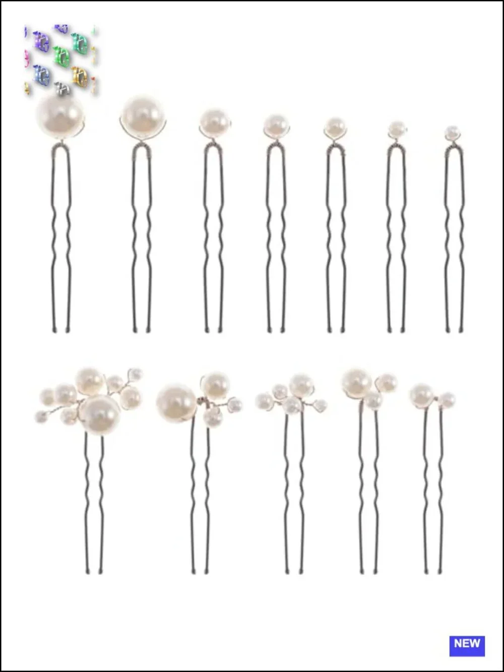 12 Pearl Hair Pins U Shaped Bridal Hair Accessories Handmade Decorative Bobby